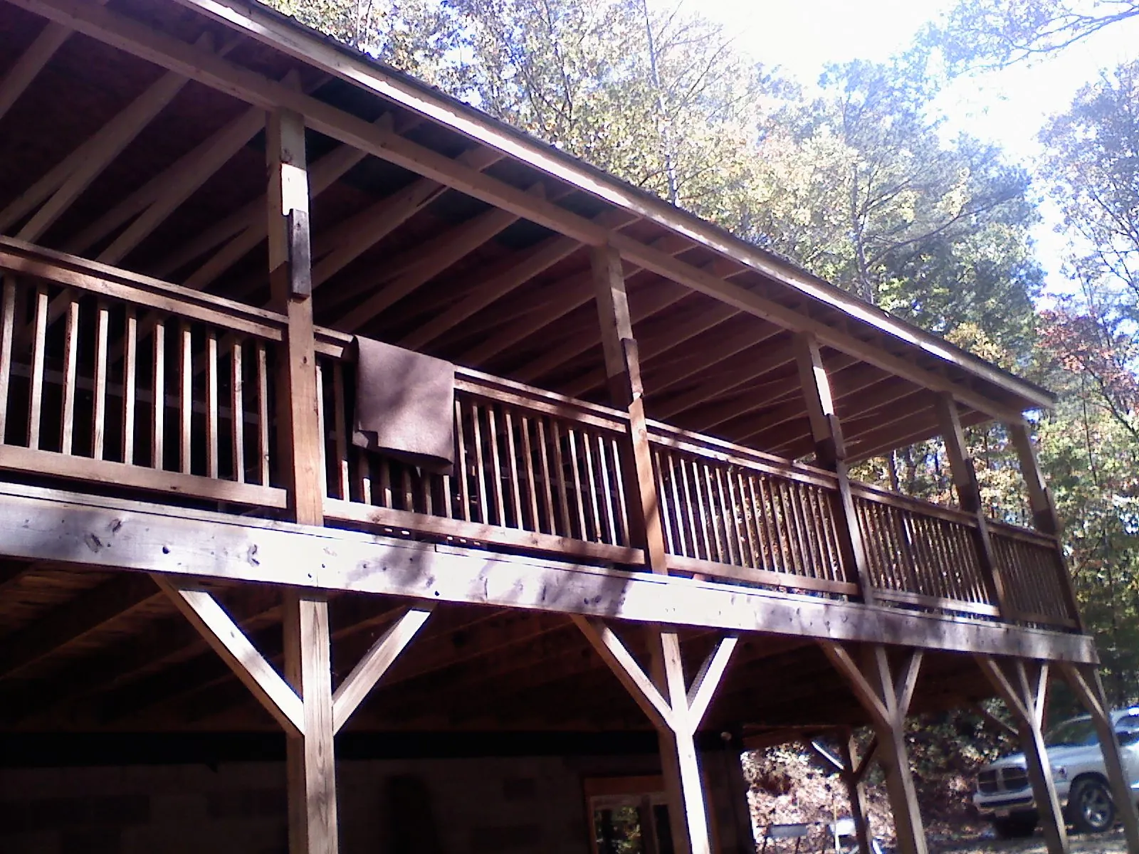 Timber framing under a new elevated porch and deck — Roof Leak Repair in Raeford by Roofing Brothers